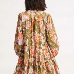 Seafolly Ladies Paradise Garden Tiered Dress- Avocado -Seafolly shop 54731 DR Avocado 4