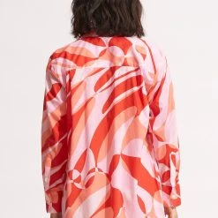 Seafolly Ladies Poolside Shirt - Chintz Pink -Seafolly shop 54732 TO ChintzPin 5
