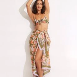 Seafolly Ladies Paradise Garden Pareo - Avocado