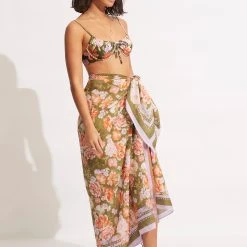 Seafolly Ladies Paradise Garden Pareo - Avocado -Seafolly shop 54733 SG Avocado 3