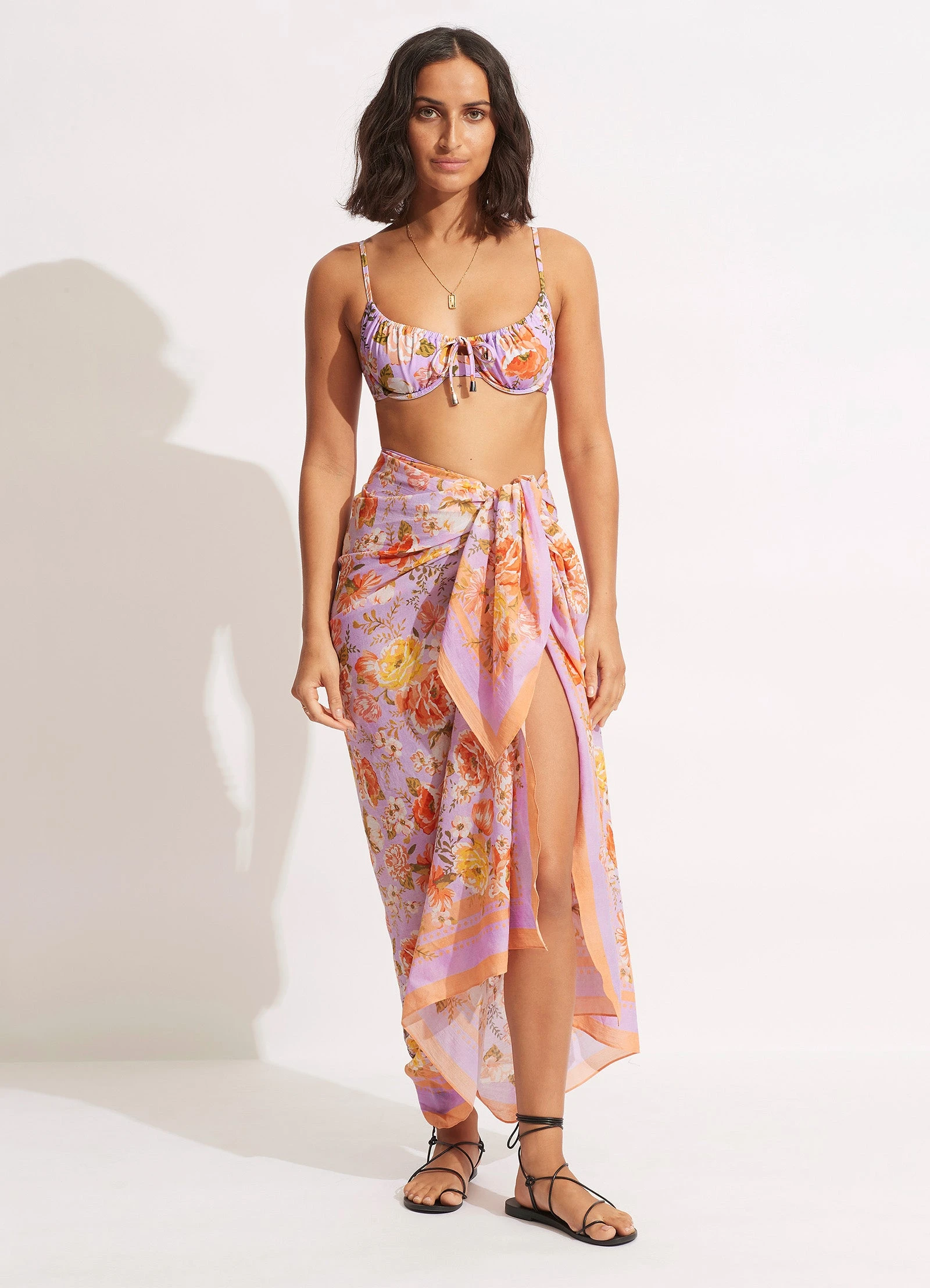 Seafolly Ladies Paradise Garden Pareo - Lilac 3 Seafolly Ladies Paradise Garden Pareo - Lilac