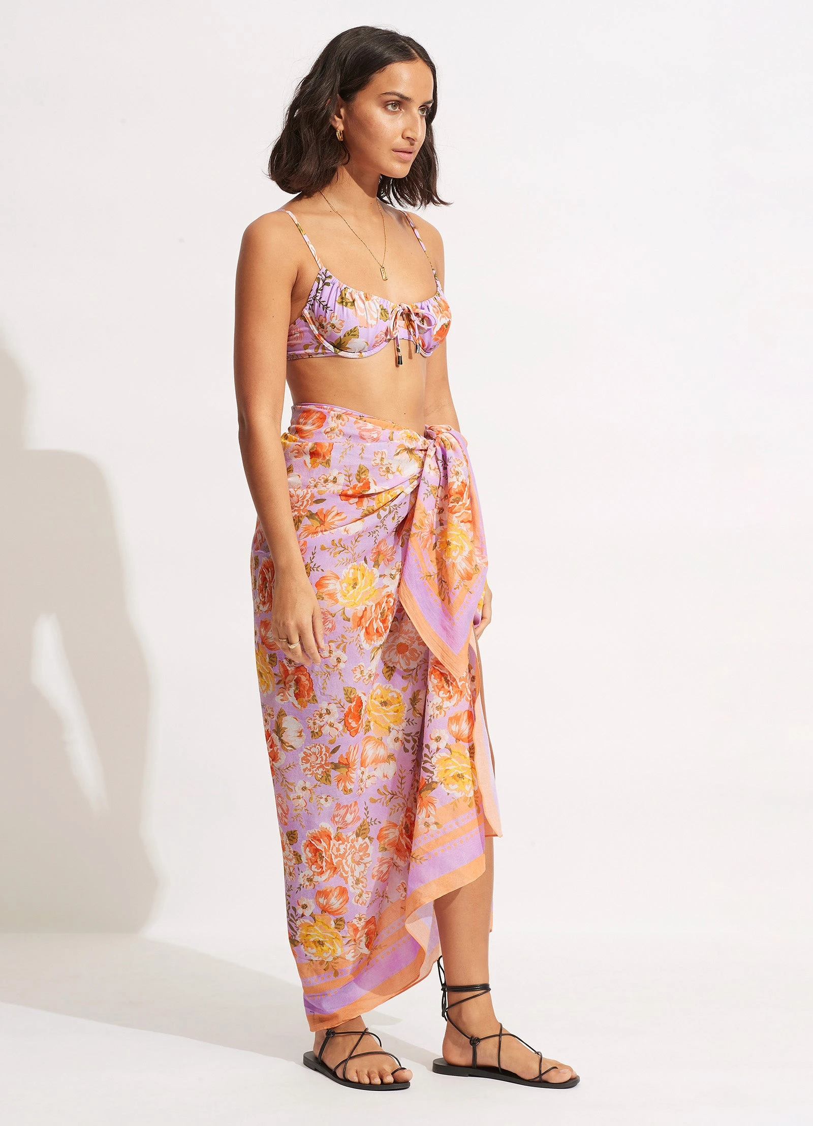 Seafolly Ladies Paradise Garden Pareo - Lilac 4 Seafolly Ladies Paradise Garden Pareo - Lilac - Image 2