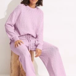 Seafolly Ladies Boucle Knit Pant- Lilac