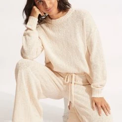 Seafolly Ladies Boucle Knit Pant- Sand
