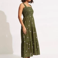 Seafolly Ladies Boathouse Dress - Avocado Spot -Seafolly shop 54735 DR Avocado 3
