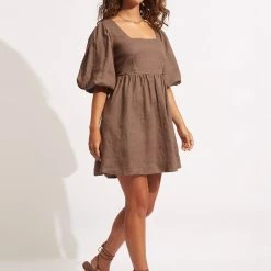 Seafolly Ladies Shoreline Cover Up - Chocolate 9 Seafolly Ladies Shoreline Cover Up - Chocolate -Seafolly shop 54736 CU Chocolate 3