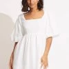 Seafolly Ladies Shoreline Cover Up - White