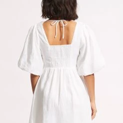 Seafolly Ladies Shoreline Cover Up - White 11 Seafolly Ladies Shoreline Cover Up - White -Seafolly shop 54736 CU White 4