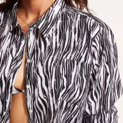 Seafolly Ladies Zahara Resort Shirt - Black -Seafolly shop 54746 TO Black 5