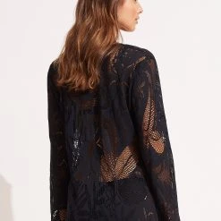 Seafolly Ladies Islands Kaftan - Black -Seafolly shop 54748 KA Black 4