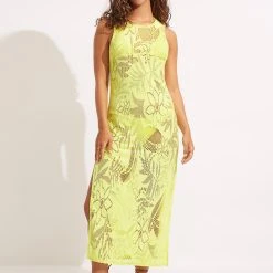 Seafolly Ladies Islands Cover Up - Celery -Seafolly shop 54749 CU Celery 3