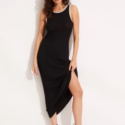 Seafolly Ladies Coral Knit Dress - Black