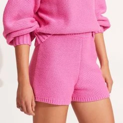 Seafolly Ladies Husk Chunky Knit Short - Pink -Seafolly shop 54764 KN Pink 3