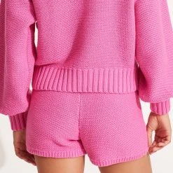 Seafolly Ladies Husk Chunky Knit Short - Pink -Seafolly shop 54764 KN Pink 4