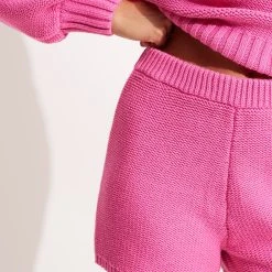 Seafolly Ladies Husk Chunky Knit Short - Pink -Seafolly shop 54764 KN Pink 5