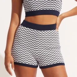 Seafolly Ladies Sienna Knit Short - White -Seafolly shop 54776 KN White 3