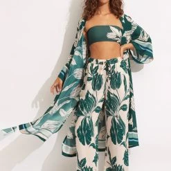 Seafolly Ladies Fleur De Bloom Silk Pant - Evergreen