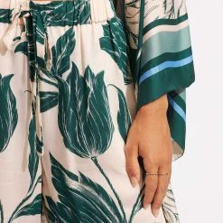 Seafolly Ladies Fleur De Bloom Silk Pant - Evergreen -Seafolly shop 54781 PA Evergreen 5