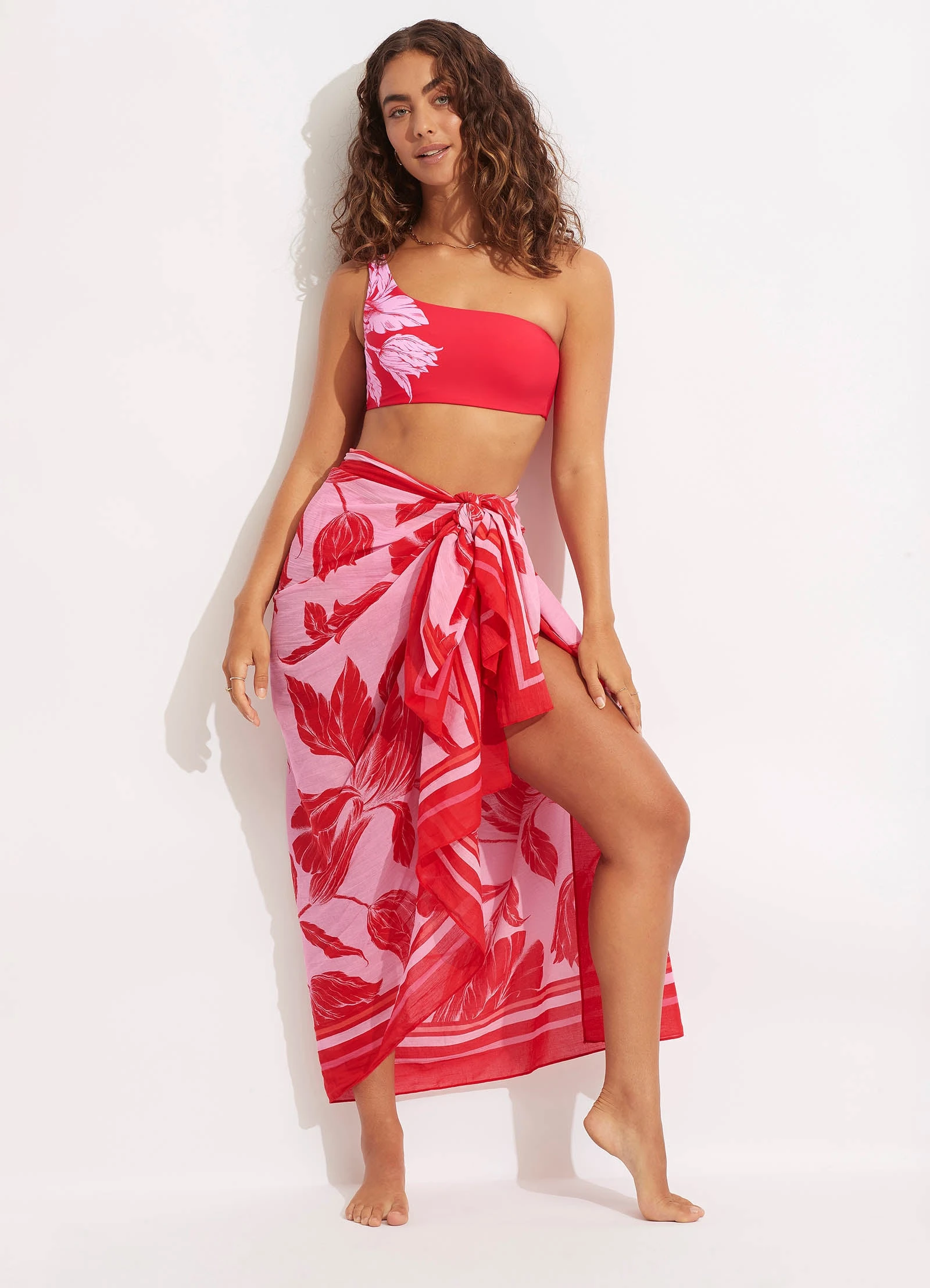 Seafolly Ladies Fleur De Bloom Pareo - Chilli 3 Seafolly Ladies Fleur De Bloom Pareo - Chilli