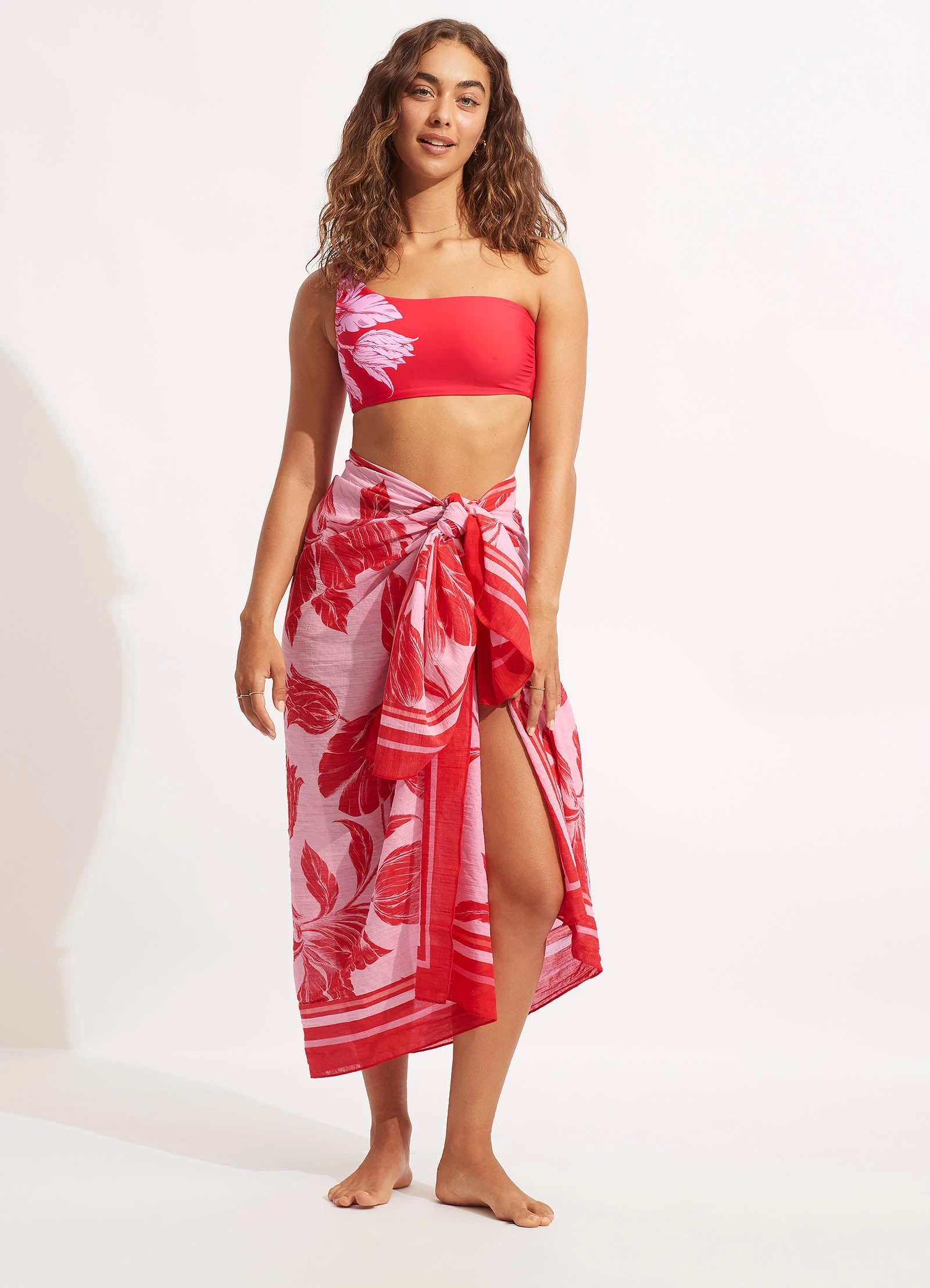 Seafolly Ladies Fleur De Bloom Pareo - Chilli 4 Seafolly Ladies Fleur De Bloom Pareo - Chilli - Image 2