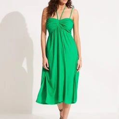 Seafolly Ladies Terry Midi Dress - Green -Seafolly shop 54791 DR Green 3