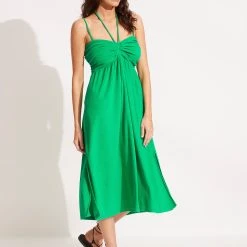 Seafolly Ladies Terry Midi Dress - Green -Seafolly shop 54791 DR Green 4