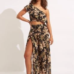 Seafolly Ladies Castaway Shirring Pant - Black