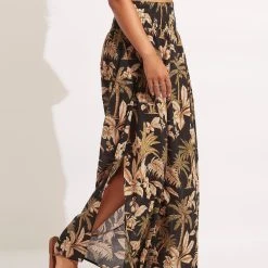 Seafolly Ladies Castaway Shirring Pant - Black -Seafolly shop 54796 PA Black 3