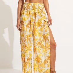 Seafolly Ladies Castaway Shirring Pant - Tuscan Sun -Seafolly shop 54796 PA Tuscan 20Sun 4