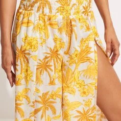 Seafolly Ladies Castaway Shirring Pant - Tuscan Sun -Seafolly shop 54796 PA Tuscan 20Sun 6
