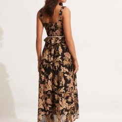 Seafolly Ladies Castaway Shirring Dress - Black -Seafolly shop 54798 DR Black 5