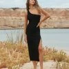 Seafolly Ladies Second Wave One Shoulder Midi Dress - Black 2 Seafolly Ladies Second Wave One Shoulder Midi Dress - Black -Seafolly shop 54804 DR Black 1