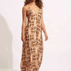 Seafolly Ladies High Tide Silk Dress - Copper Tan 9 Seafolly Ladies High Tide Silk Dress - Copper Tan -Seafolly shop 54806 DR Copper 20Tan 3