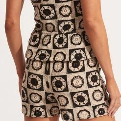 Seafolly Ladies Crochet Short - Black/Natural -Seafolly shop 54812 SH Black 21Natu 4