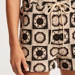 Seafolly Ladies Crochet Short - Black/Natural -Seafolly shop 54812 SH Black 21Natu 5