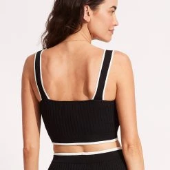 Seafolly Ladies Coral Knit Top - Black -Seafolly shop 54813 KN Black 4