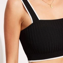 Seafolly Ladies Coral Knit Top - Black -Seafolly shop 54813 KN Black 5