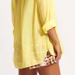 Seafolly Ladies High Tide Linen Short - Copper Tan -Seafolly shop 54829 SH Copper 20Tan 4