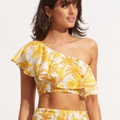 Seafolly Ladies Castaway One Shoulder Top - Tuscan Sun -Seafolly shop 54834 TO Tuscan 20Sun 3