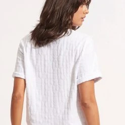 Seafolly Ladies Capri Terry Tee - White -Seafolly shop 54838 TO White 4