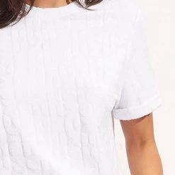 Seafolly Ladies Capri Terry Tee - White -Seafolly shop 54838 TO White 5