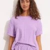 Seafolly Ladies Capri Terry Tee - Wild Rose -Seafolly shop 54838 TO WildRose 1