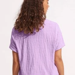 Seafolly Ladies Capri Terry Tee - Wild Rose -Seafolly shop 54838 TO WildRose 4