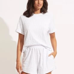 Seafolly Ladies Capri Terry Short - White
