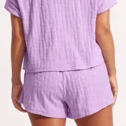 Seafolly Ladies Capri Terry Short - Wild Rose -Seafolly shop 54839 SH WildRose 4