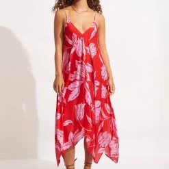 Seafolly Ladies Fleur De Bloom Scarf Dress - Chilli 8 Seafolly Ladies Fleur De Bloom Scarf Dress - Chilli -Seafolly shop 54841 DR Chilli 2