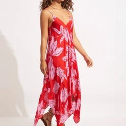 Seafolly Ladies Fleur De Bloom Scarf Dress - Chilli 9 Seafolly Ladies Fleur De Bloom Scarf Dress - Chilli -Seafolly shop 54841 DR Chilli 3