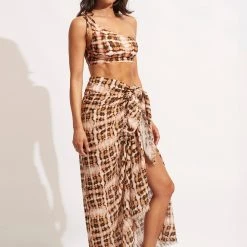 Seafolly Ladies High Tide Pareo - Copper Tan -Seafolly shop 54846 SG Copper 20Tan 3