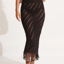 Seafolly Ladies Marrakesh Skirt - Black -Seafolly shop 54847 SK Black 4