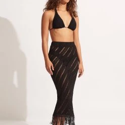 Seafolly Ladies Marrakesh Skirt - Black -Seafolly shop 54847 SK Black 5